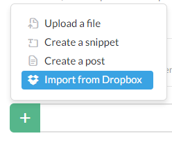 Dropboxからインポート